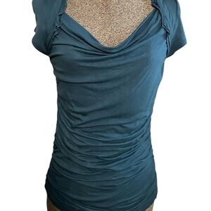 Kenar Teal Ruched Women's Blouse